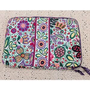 Vera‎ Bradley "Viva la Vera" Quilted Laptop Sleeve Floral Purple Green Case